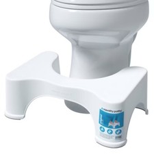 7" The Original Bathroom Toilet Stool White: Non-Slip Backing