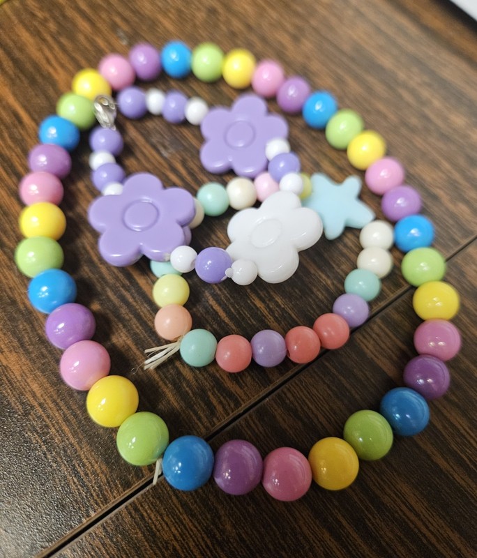 Fun And Colorful Toddler Kids Jewelry Two Bracelets And One Stretchy Necklace 