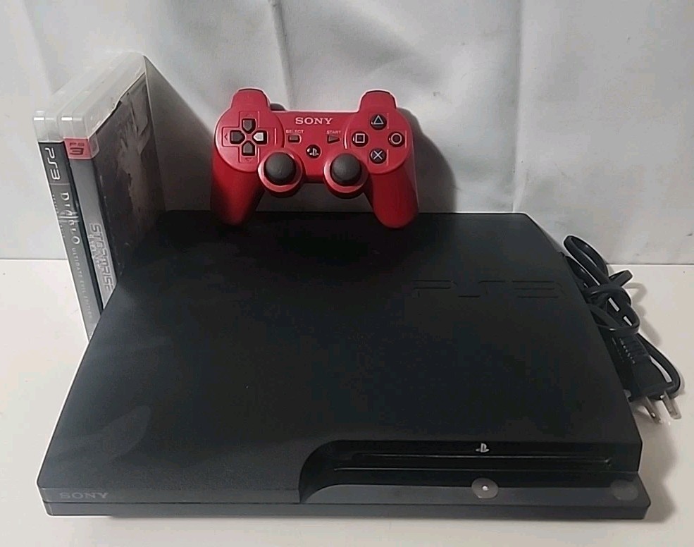 Sony PlayStation 3 Slim 250GB Console Bundle + 2 Games + Tested