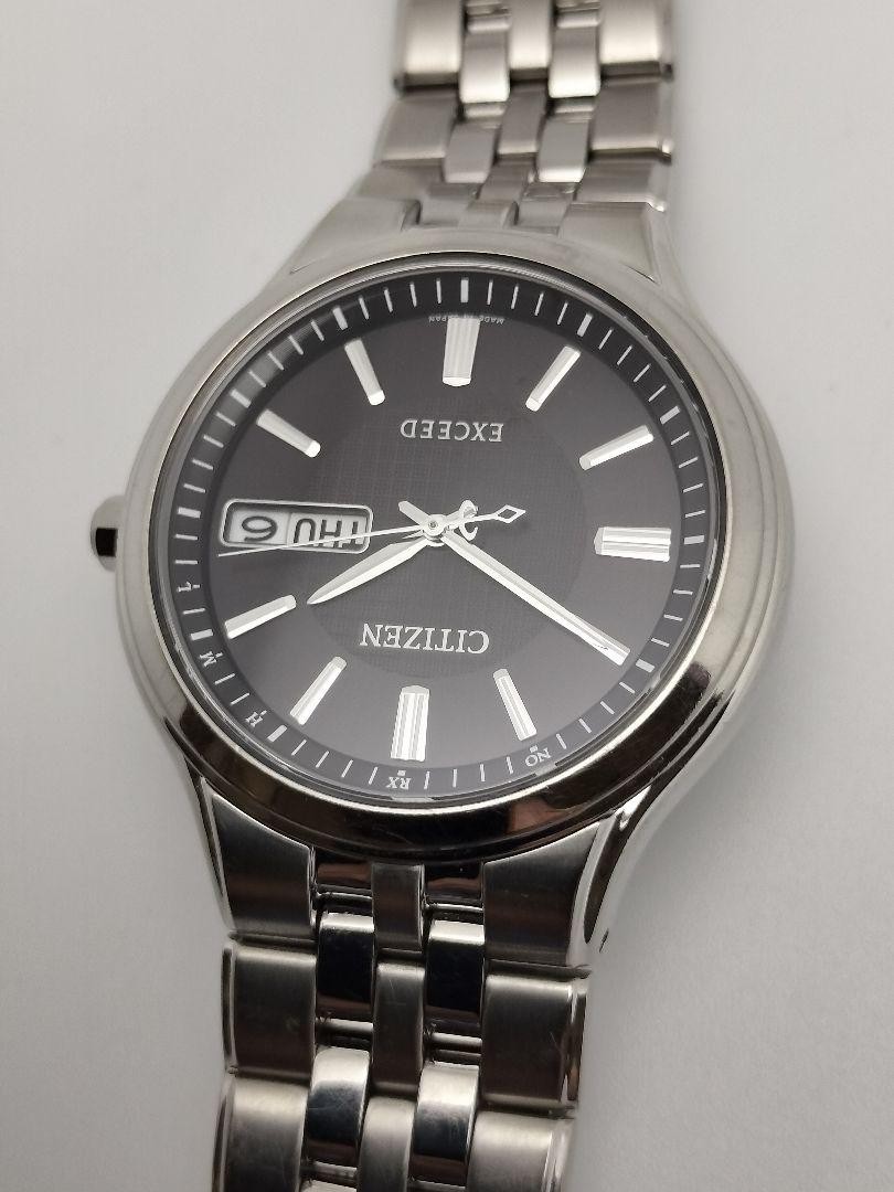 CITIZEN エクシード AT6000-52E H100-T018661 Citizen Exceed H100-T018661 AT6000-52E Day Date Eco Drive Solar