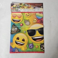 ***Lot Of 2 Unique Multicolor Emoji Pattern Party Loot Bags - 8 Ct***