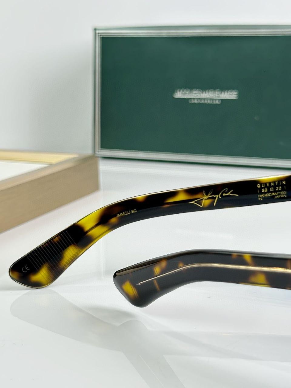 Jacques Marie Mage Square Sunglasses Tortoiseshell Acetate Blue Lenses Handmade image 7