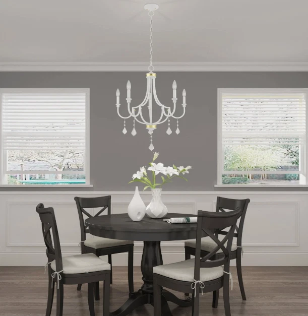 Lámpara de techo blanca Livex Lighting 41275-03 Glendale 5 luces 25 pulgadas Foto 4 de 4