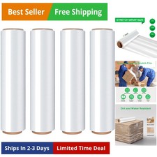 18 Inch Stretch Wrap Roll, Heavy Duty 1500ft Shrink Wrap Roll, Clear 80 Gauge...