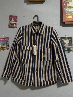 Sugar Cane Light Coverall 36 S Denim Hickory Stripe Work Jacket Japan