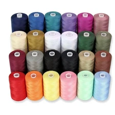 24 Spools Multi-Color Sewing Thread Set - Ideal for Quilting & Crafting