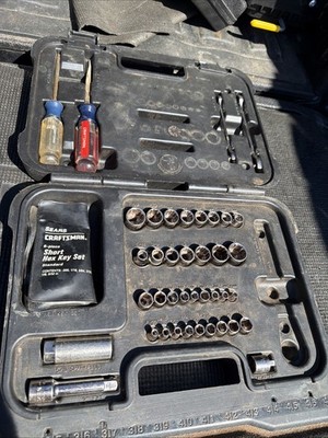 Sears Craftsman USA 52pc Mechanics Tool Set Sockets No Ratchet Used Good Case