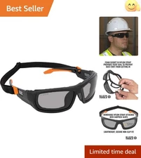 Professional Gray Lens Safety Glasses with UV Protection & Anti-Fog Coating