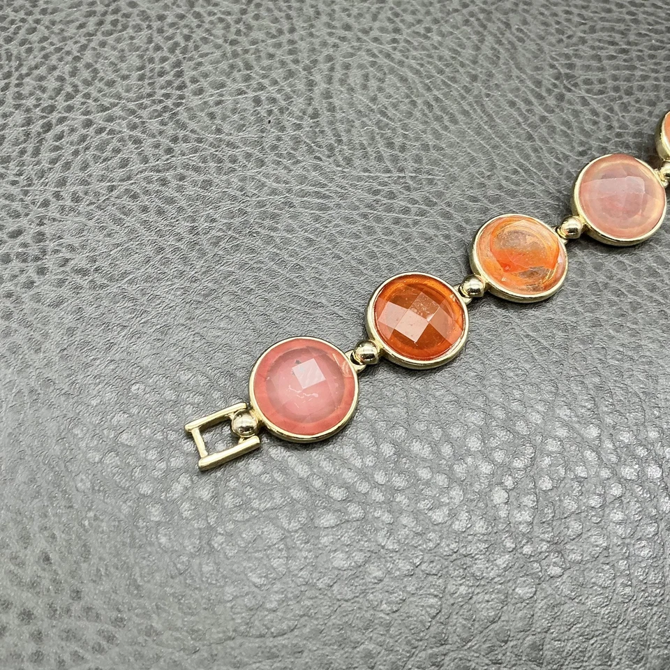 Браслет Liz Claiborne граненые камни золотистый ободок звено женская мода 7,5 дюйма - Изображение 3 из 4