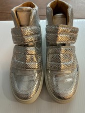 Maison Margiela Silver Snakeskin Pattern High tops,  Size 7