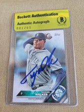 Taijuan Walker Signed 2016 Topps Baseball Card Mariners BGS Coa