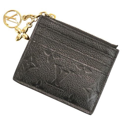 Louis Vuitton Monogram Empreinte Portocart Charm Card Case M82132 Black 653398