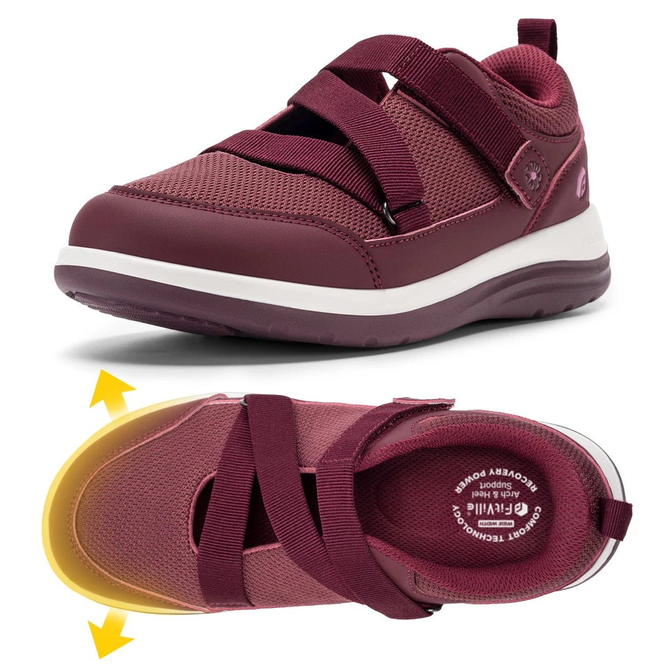 FitVille Womens Adjustable Strap Diabetic Shoes Extra Wide Sandals Swollen Feet - Image 2 of 4