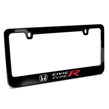 Honda Civic Type-r In Color Black Metal License Plate Frame Honda Civic Type-r In Color Black Metal License Plate Frame