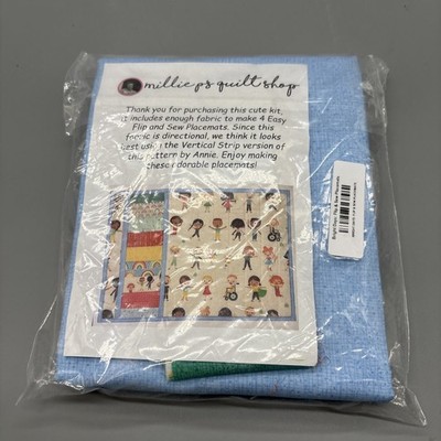 Placemats Quilt Kit (Makes 4) Millie P Quilts  Bright days  Flip And Sew