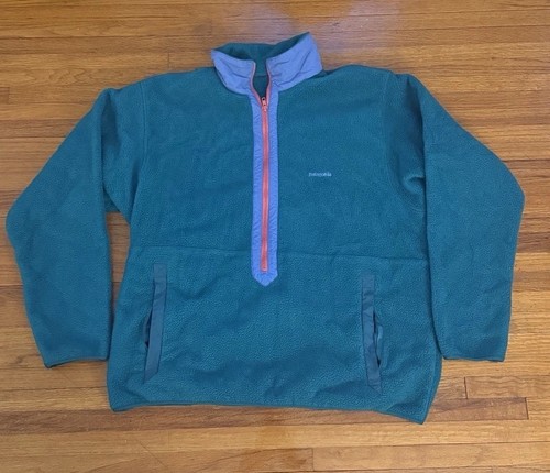 Vtg 90’s Patagonia Synchilla Marsupial Fleece Pullover Teal/Pink Men's XXL USA - Image 1