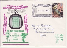 Cubierta de recuerdo de estampillas GB - Wimbledon transmisiones de radio de la BBC, TV tenis, deporte 1973