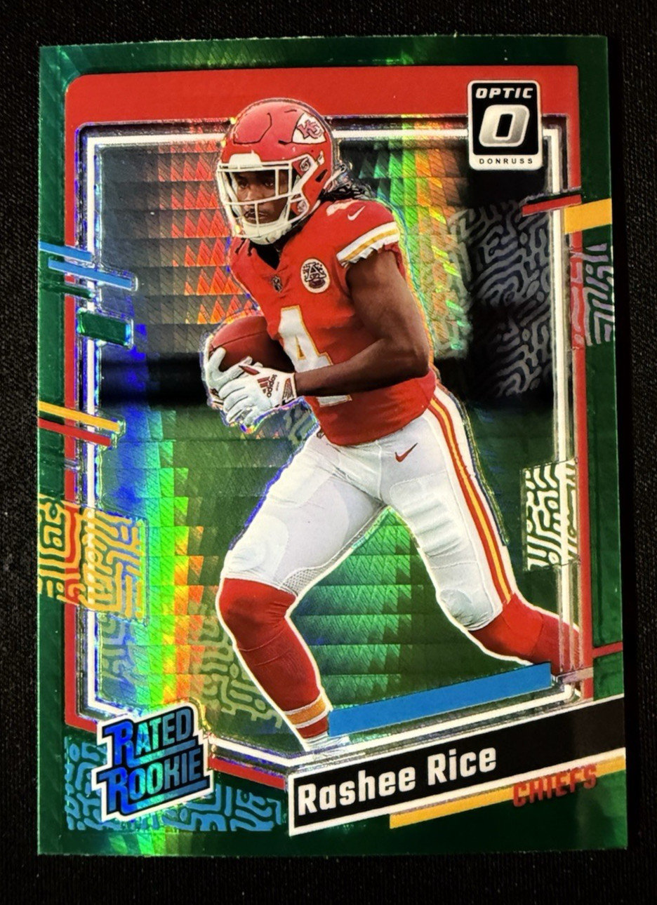 2023 Donruss Optic - Rated Rookie Rashee Rice #257 Green Hyper Prizm (RC) Cheifs