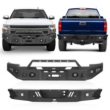 Fit Chevrolet Silverado 1500 2007-2013 Steel Frontrear Bumper Wled Lights