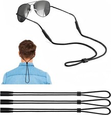 Adjustable Glasses Straps - 3 Pcs Eyewear Retainer 3 Pcs, Black