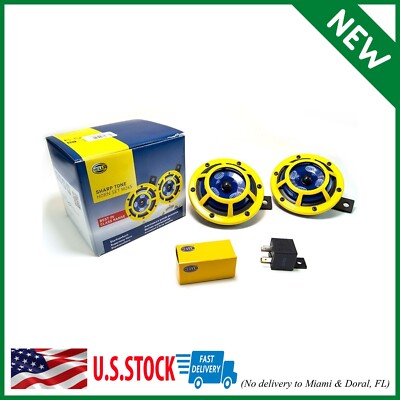 HELLA H31000001 Sharptone 12V High Tone / Low Tone Twin Horn Kit with Yellow Pro