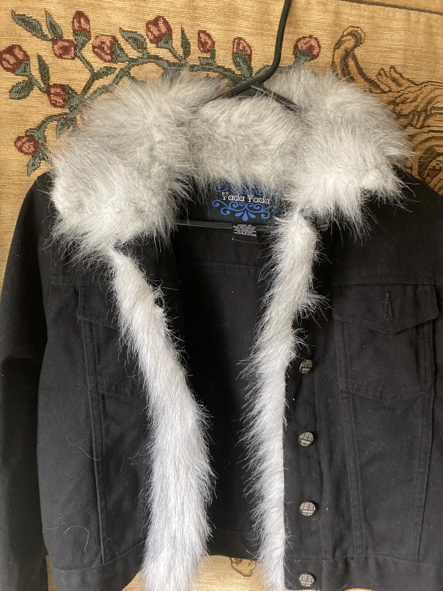 Y2K 90s fur cuff jacket