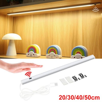 LED Cabinet Lights Strip Closet Under Kitchen Counter Hand Sweep Sensor Lighting