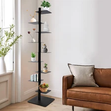 9-Tier Bookshelf Metal Rotating Bookshelf for Organized and Easy Access Storage
