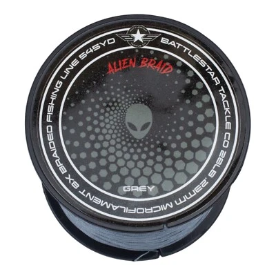 BATTLESTAR TACKLE CO Battlestar 28lb Alien Braid 8X Fishing Line 28# Grey 545YD for Surf Casting