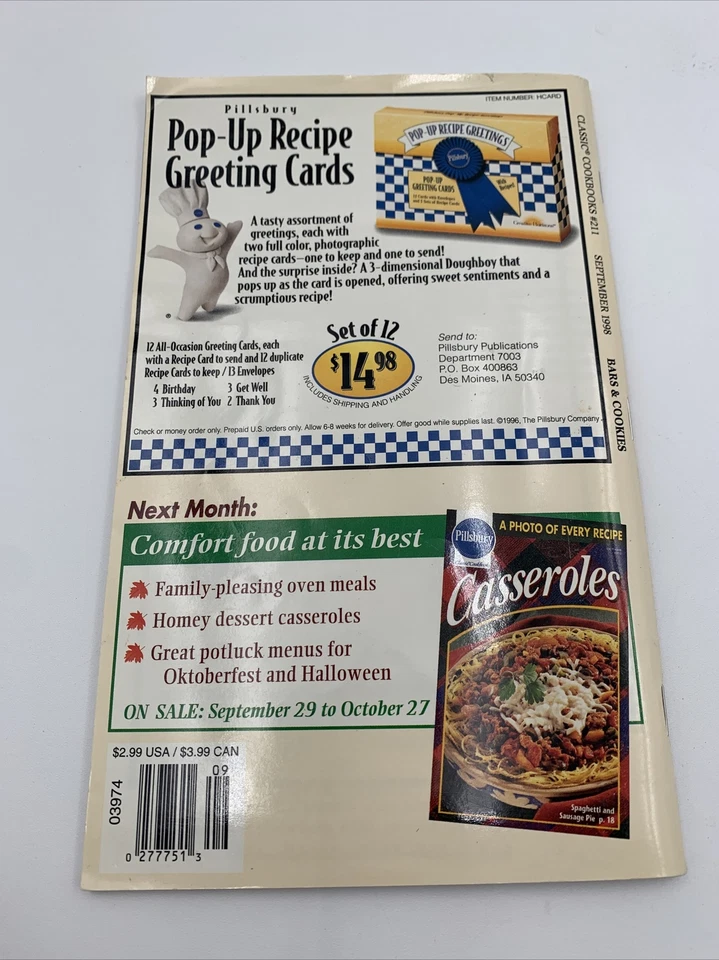 Cookbook Pillsbury Classics Bars & Cookies Dessert Christmas Thanksgiving Recipe - Image 2 of 4