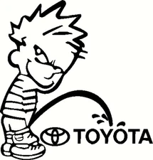 Pee on Toyota  6" x 5 3/4" Decal Sticker Truck Car Quality Vinyl FREE SHIPPING