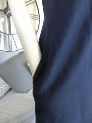 Nicole Farhi Navy Blue 100% Linen Dress 10 Ruched shoulder | eBay Nicole Farhi Navy Blue 100% Linen Dress 10 Ruched shoulder | eBay