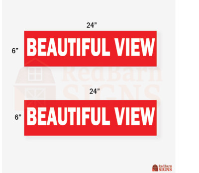 Beautiful View 6''x24'' REAL ESTATE RIDER SIGNS Double Sided 2PK - Visible Durable