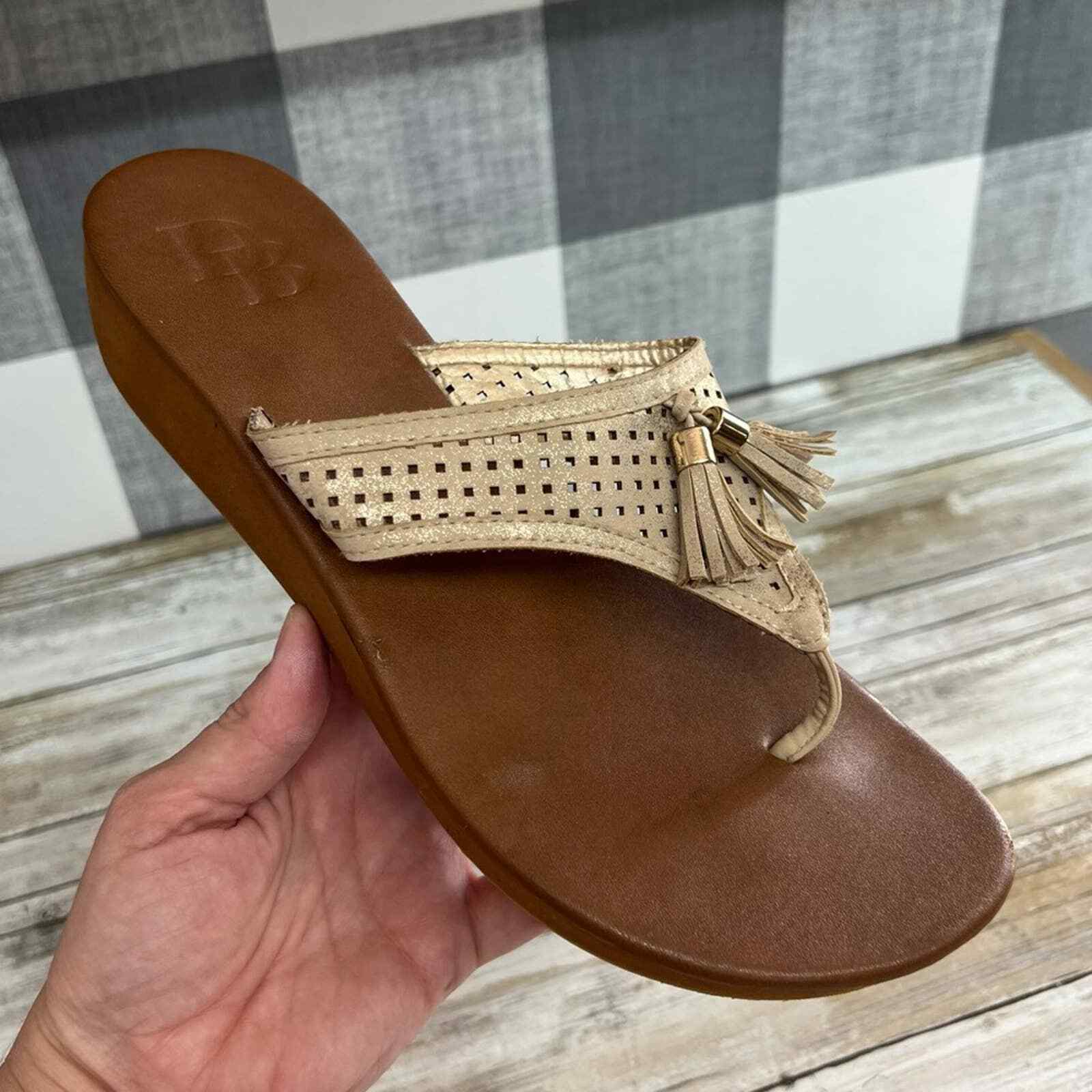 Dooney u0026 Bourke Leather Tassel Flip Flop Sandal | eBay