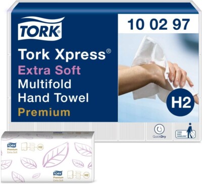 Tork Xpress  extra weiche Multifold Handtücher H2 2-lagige Papierhandtücher, Wei