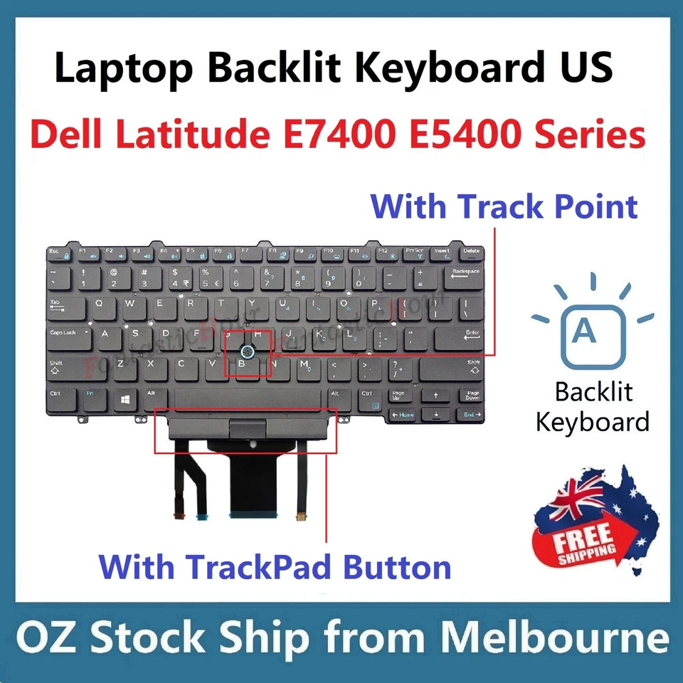 Backlit Keyboard For DELL Latitude E7450 E7470 7480 7490 E5450 E5470 5480 5490 - image 2 of 4