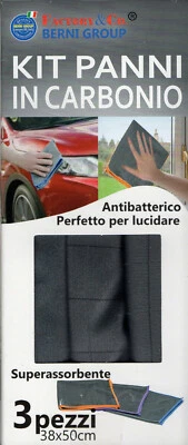 indici15 Nuovo Kit 3 pezzi Panni Carbonio alta qualità Ecologici e Antibatterici