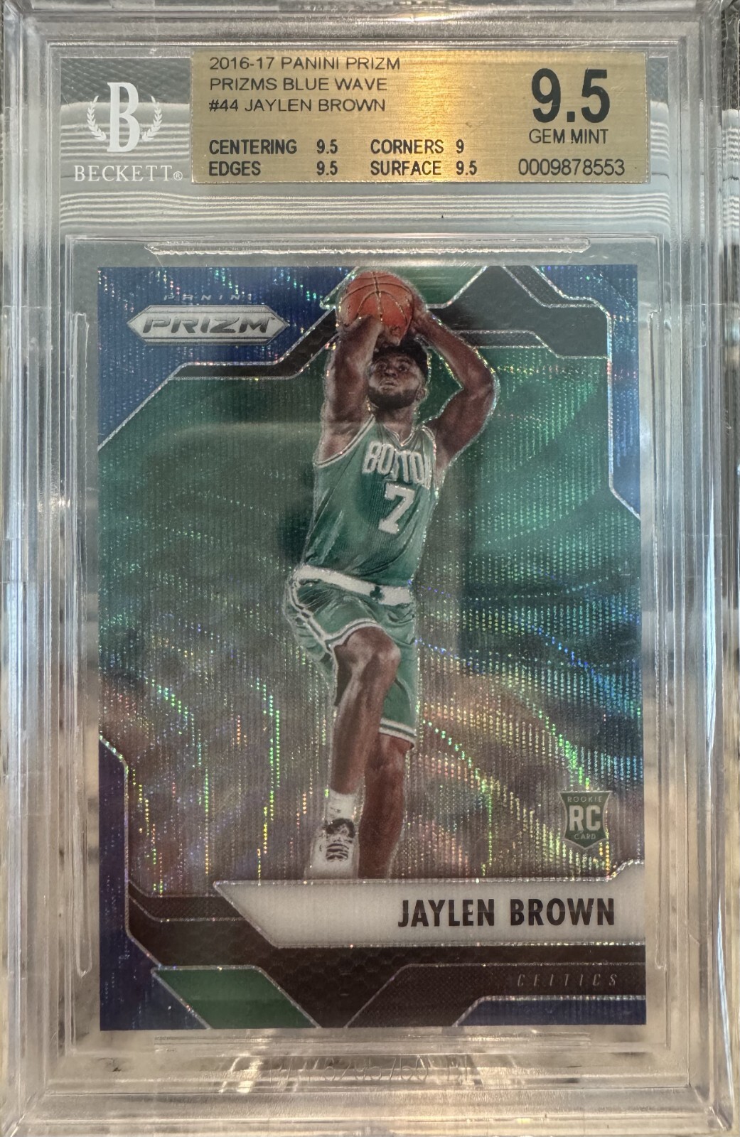 2016-17 Panini Prizm Jaylen Brown Blue Wave Rookie RC 40/99 BGS 9.5