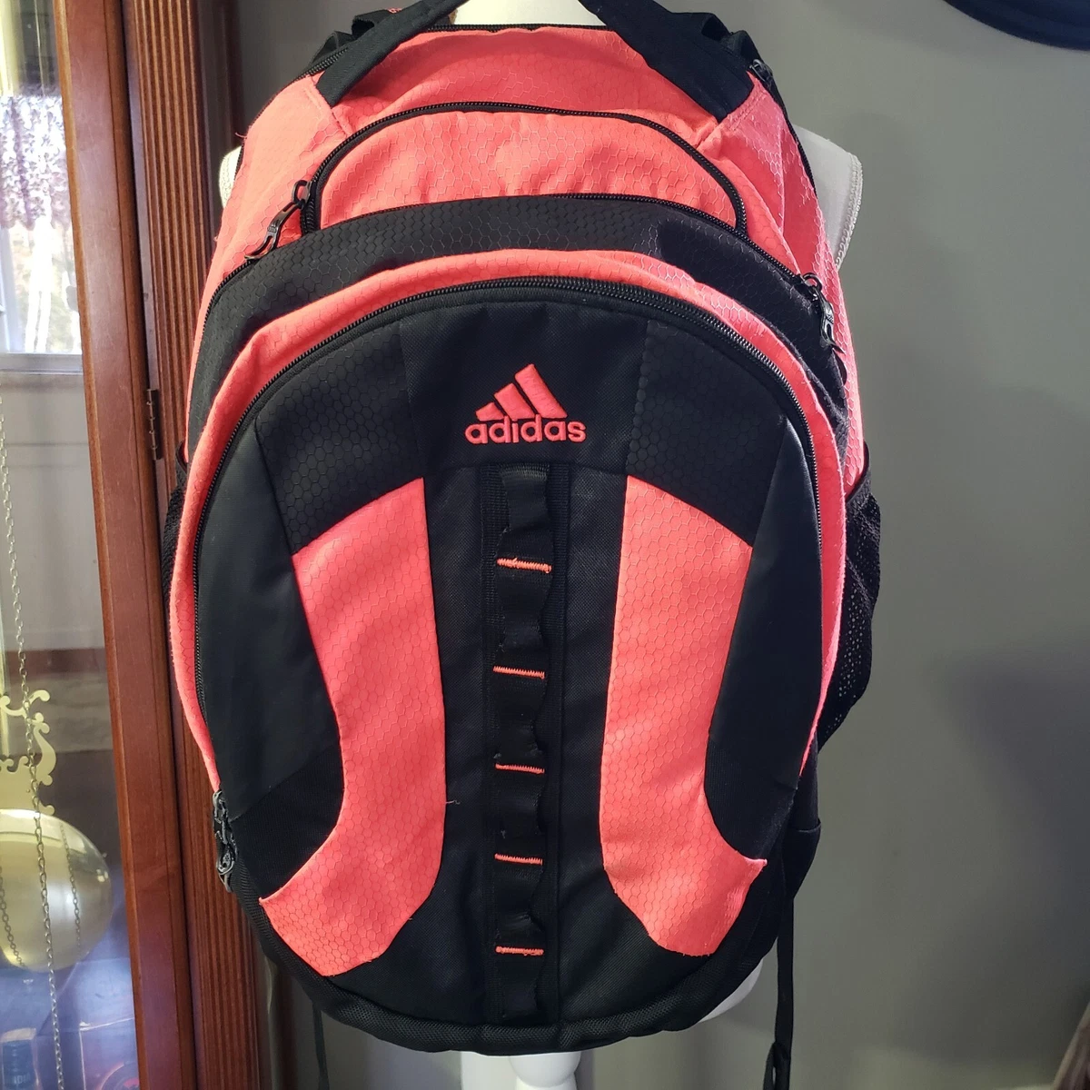 Adidas Spring Backpack Book Bag Athletic Gym Bag Black / Coral Pink | eBay