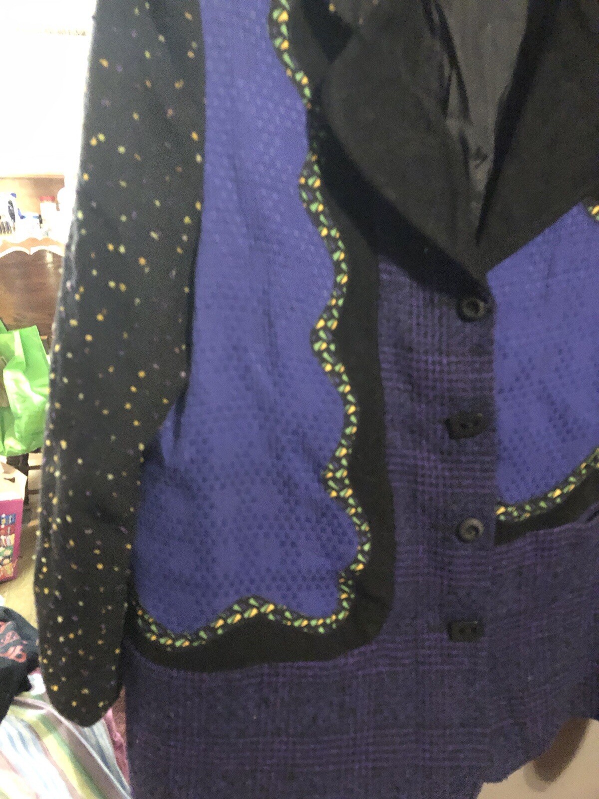 Canvasbacks Womens Purple Patchwork Button Up Jac… - image 2