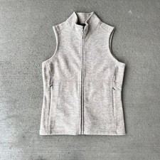 Ibex Women’s Carrie Vest Oatmeal Heather Wool Full Zip Size S B7