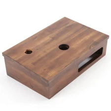 Signature Hardware 18" Wall Mount Vessel Sink Vanity Chestnut Brown NADIYA