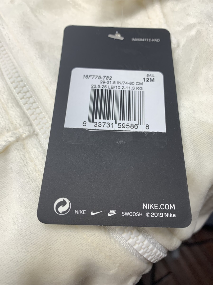 *専用ページ* Nike Baby Girl Velour Coverall One Piece Sail 12M | eBay