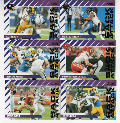 2024 Score Football Sack Attack Inserts Pick One or More from List