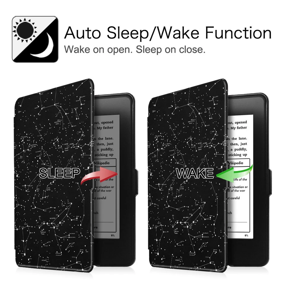 Funda protectora para todos Amazon Kindle Paperwhite 6"" 2012 2013 2015 2016 reposar/despertar Foto 4 de 4