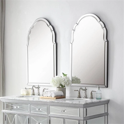 Uttermost Brayden Traditional MDF Wood Arch Decorative Mirror in Silver - Picture 8 of 9
