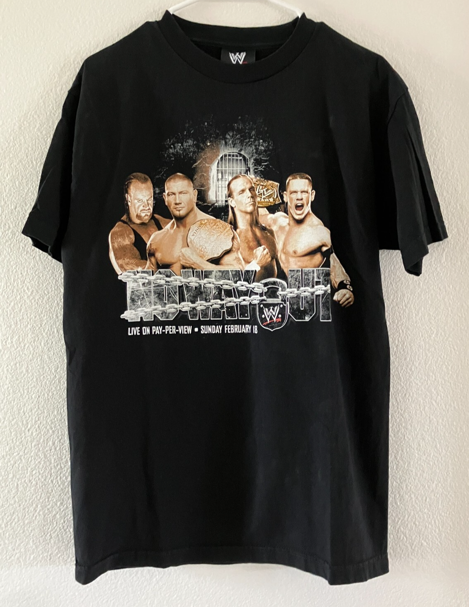 WWE Authentic 2007 NO WAY OUT T-Shirt Undertaker / John Cena (size