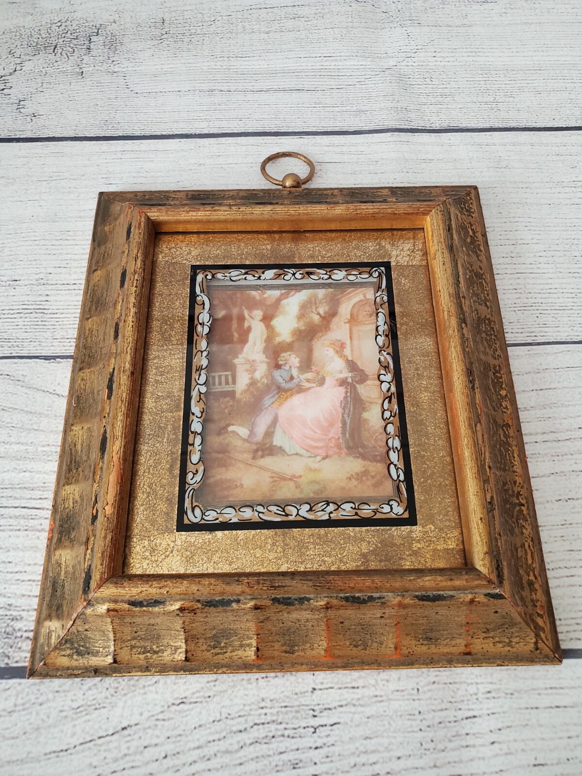 Sungott Art Studios NY Collotype Victorian Courting Couple Framed Art