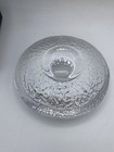 Orrefors Discus Votive Candle Holder Signed Textured Lars Hellsten Clear Heavy — photo 1