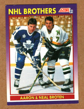 1991-92 Score American Hockey Card - #307 Aaron & Neal Broten - NHL BROTHERS